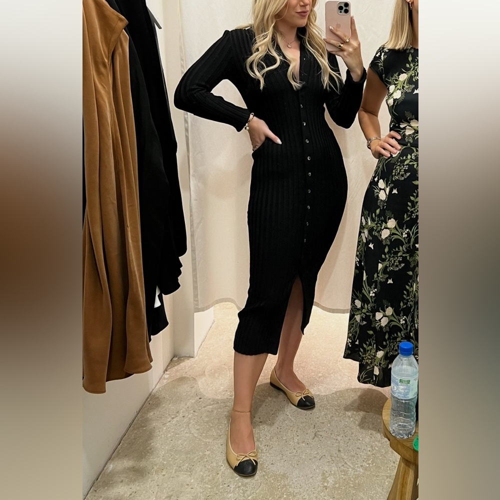 Anine Bing Ribbed Cardigan Dress